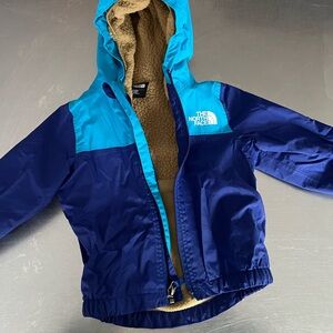 The North Face Blue and Tan Fleece Jacket